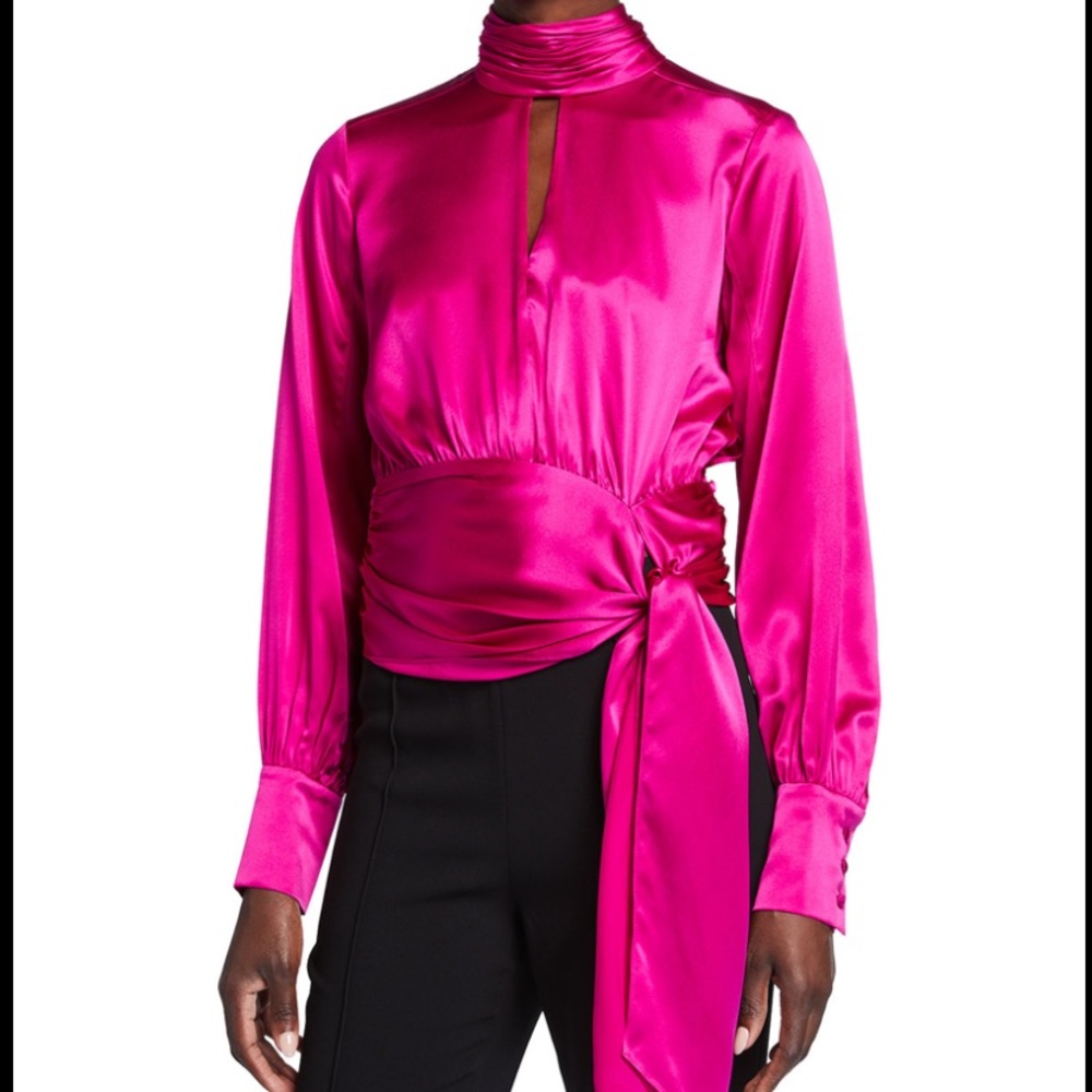 Cinq a Sept Jacqueline fuchsia silk blouse XS NWT